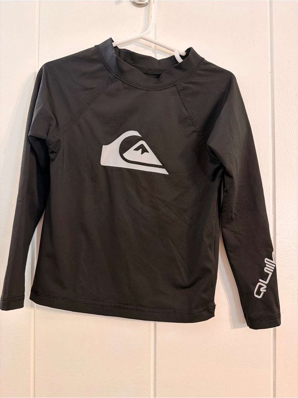 Quiksilver Kids Black Long-Sleeve Rashguard with White Logo